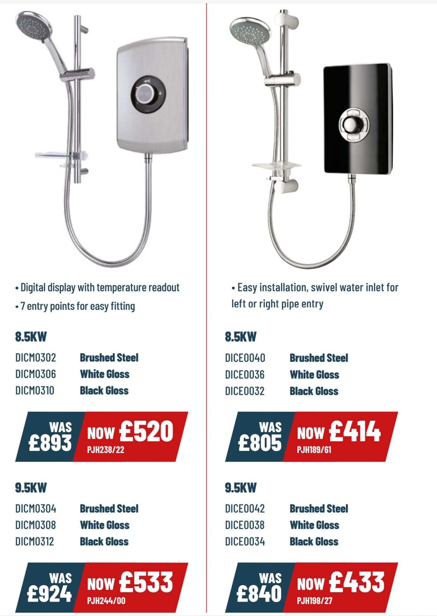 Triton Electrics Showers 